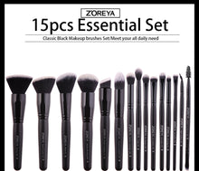 Load image into Gallery viewer, Professional 15pcs Black Makeup Brushes
