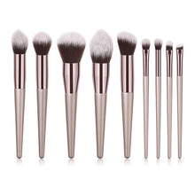 Load image into Gallery viewer, Full 10 set Champagne Makeup Brushes